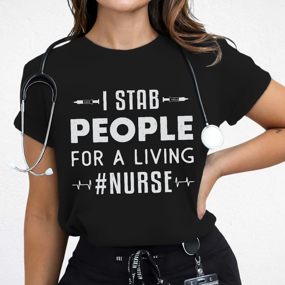 ICU Nurses Medicine Emergency Ambulance Cotton Nurse T-shirt