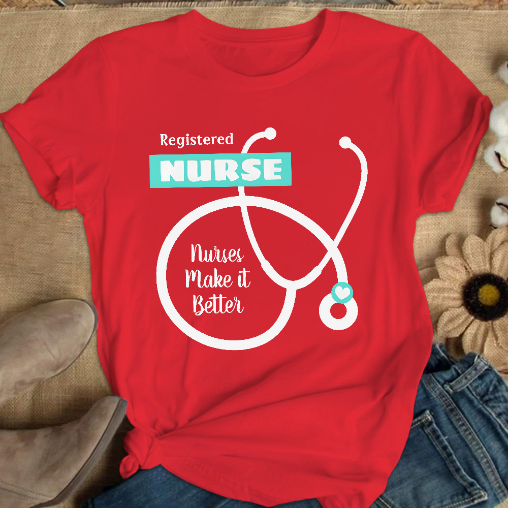 Cute RN Nursing Cotton Nurse T-shirt
