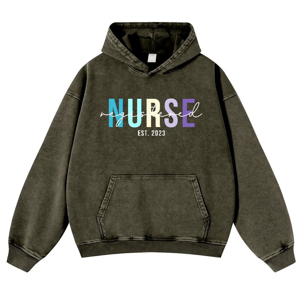 Registered Nurse Vintage Washed Hoodie