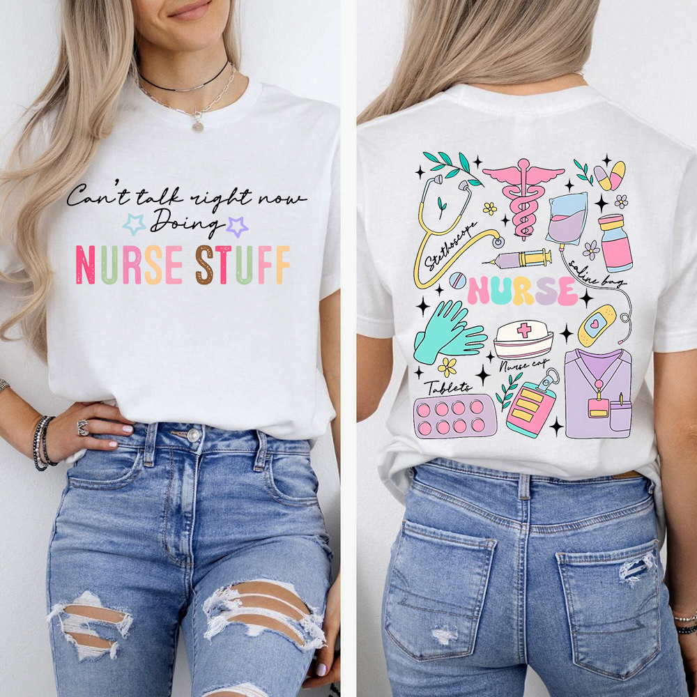 Can’t Talk Right Now Doing Double-Sided Cotton Printed T-Shirt