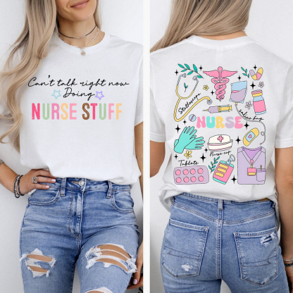 Can’t Talk Right Now Doing Double-Sided Cotton Printed T-Shirt