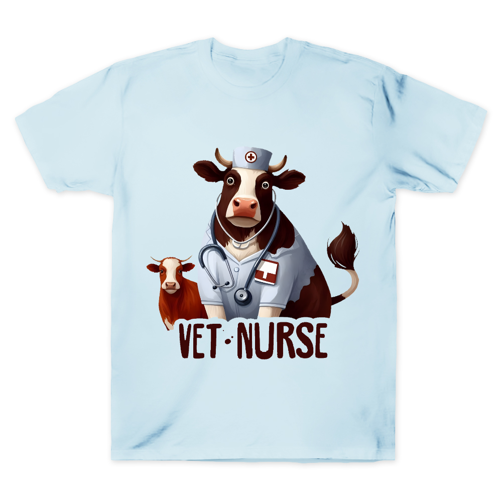 Funny Cattle Vet Nurse Cotton Doctor T-shirt