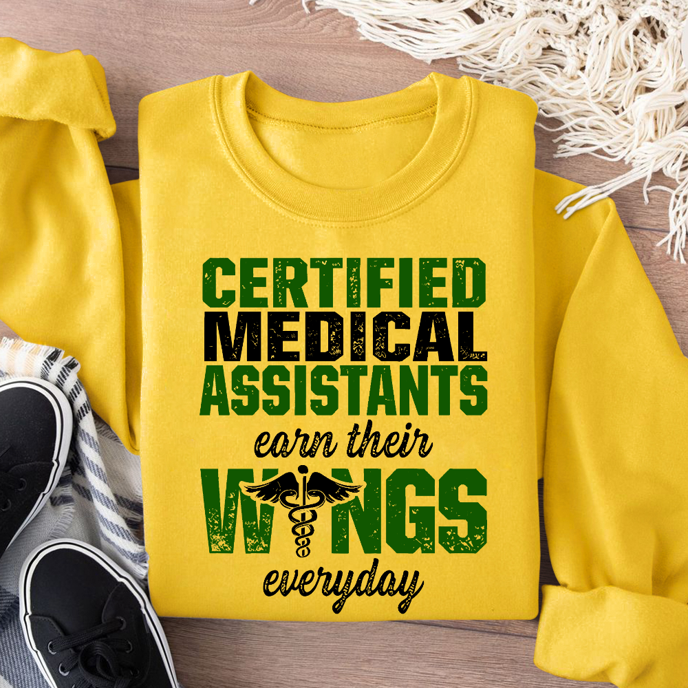 Certified Medical Assistants Earn Their Wings Everyday Cotton Pullover Sweatshirt