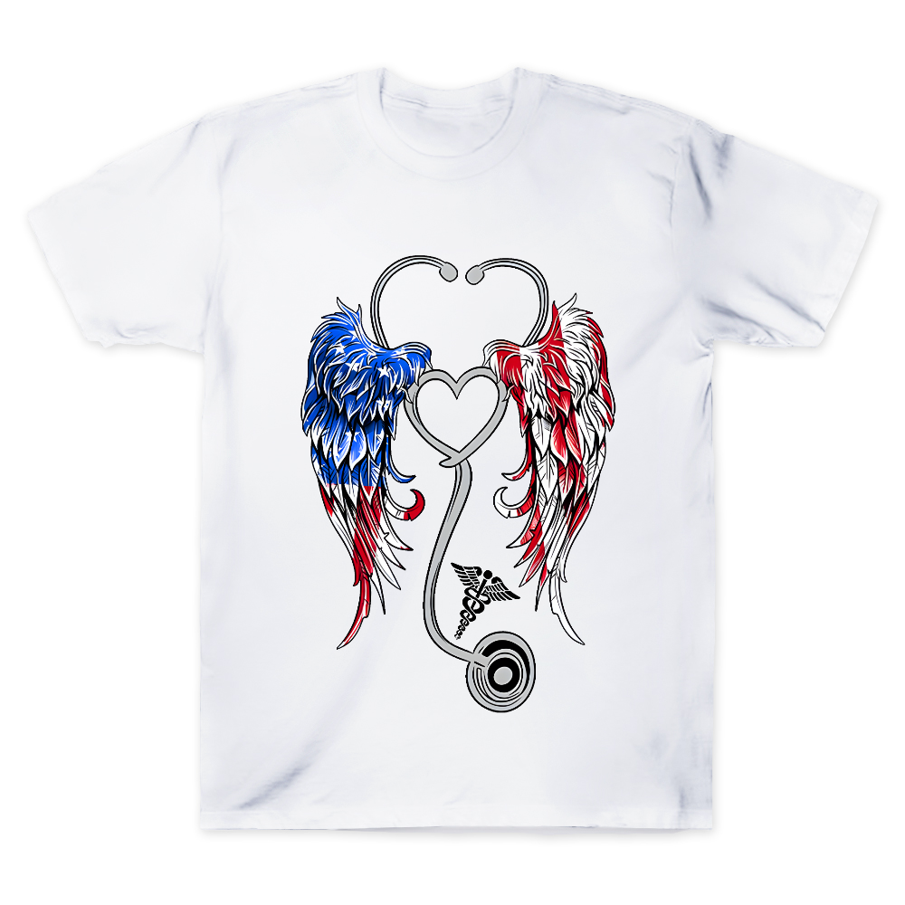 We Are Angels Who Happens To Be A Nurse Here Cotton Doctor T-shirt
