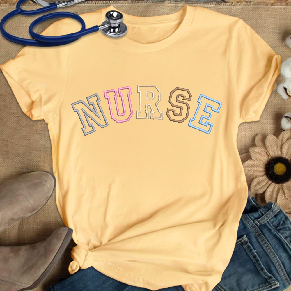Embroidered Nurse Cotton Nurse T-shirt