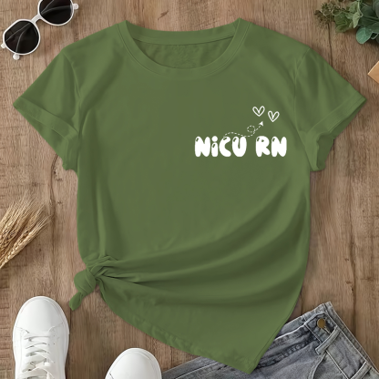 Nicu Nurse Sayings Double-Sided Cotton Printed T-Shirt