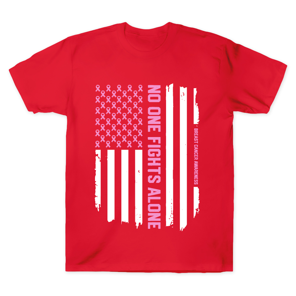 Patriotic American Flag Breast Cancer Awareness Cotton Doctor T-shirt