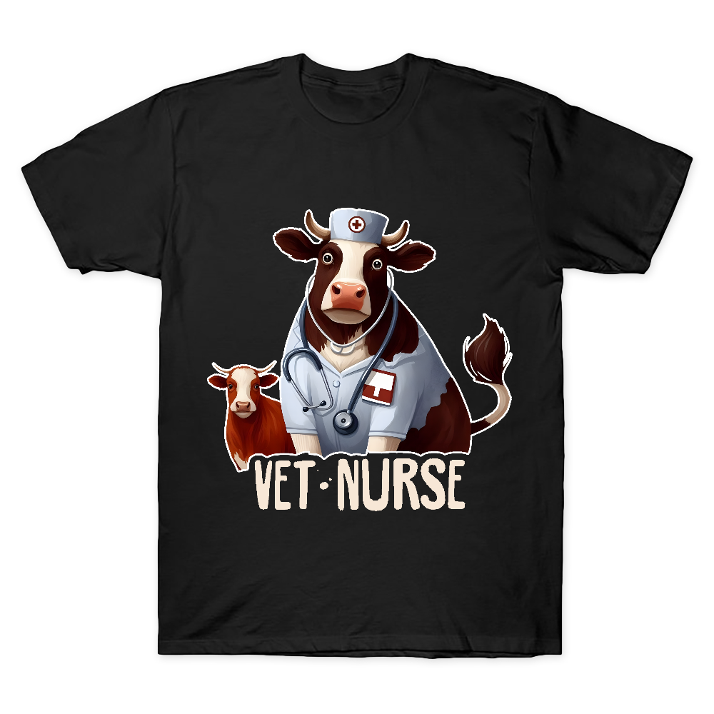 Funny Cattle Vet Nurse Cotton Doctor T-shirt