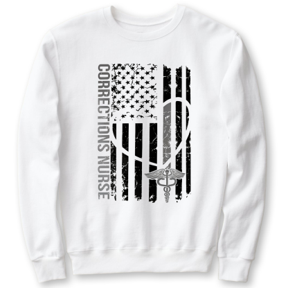 Corrections Nurse Flag Cotton Pullover Sweatshirt