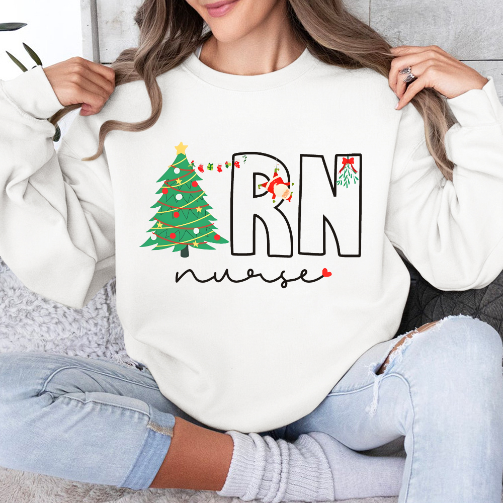 Christmas EN Nurse Cotton Pullover Sweatshirt