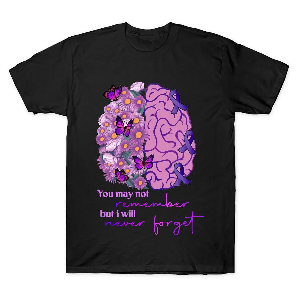 You May Not Remember I Will Never Forget Alzheimer Awareness Cotton Doctor T-shirt