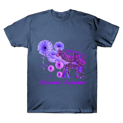 Alzheimer's Awareness Remember For You Ethnic Elephant Cotton Doctor T-shirt