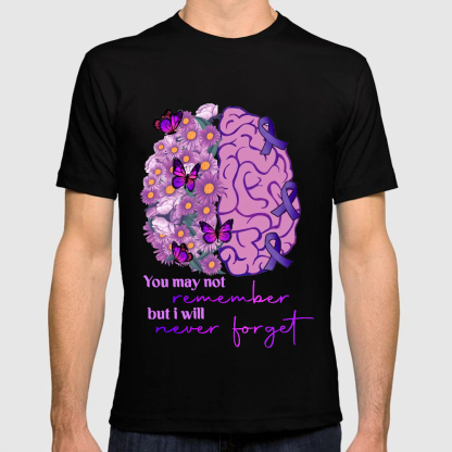 You May Not Remember I Will Never Forget Alzheimer Awareness Cotton Doctor T-shirt