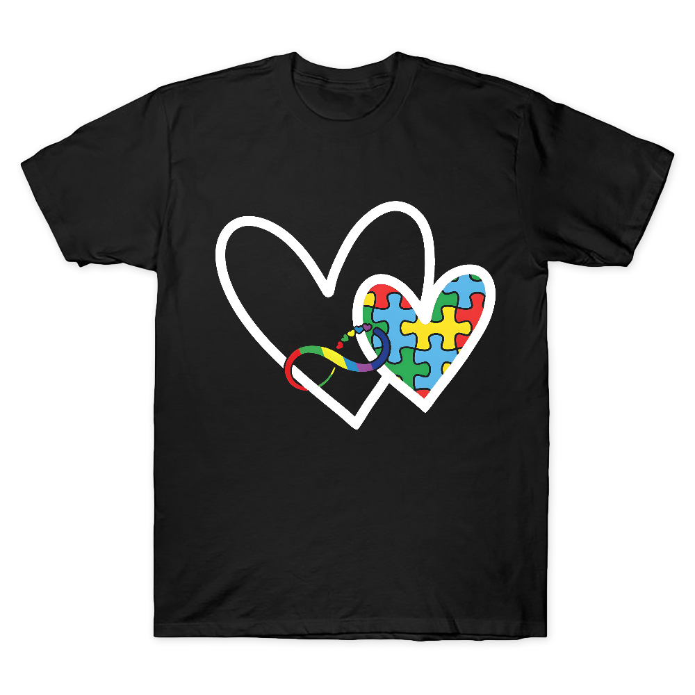 Autism Colorful Heart Cotton Doctor T-shirt