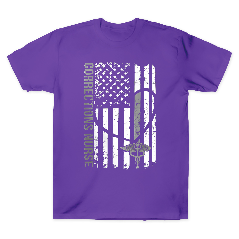 Corrections Nurse Flag Cotton Doctor T-shirt