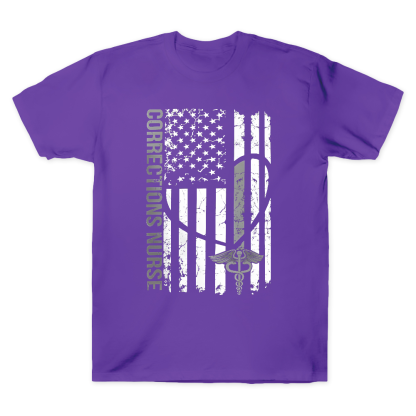 Corrections Nurse Flag Cotton Doctor T-shirt