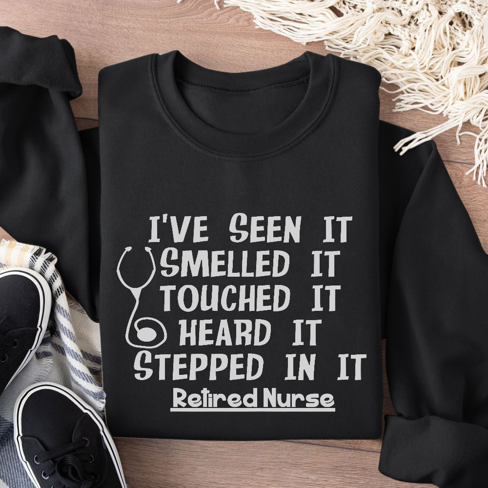 Funny Retired Nurse Quotes Cotton Pullover Sweatshirt