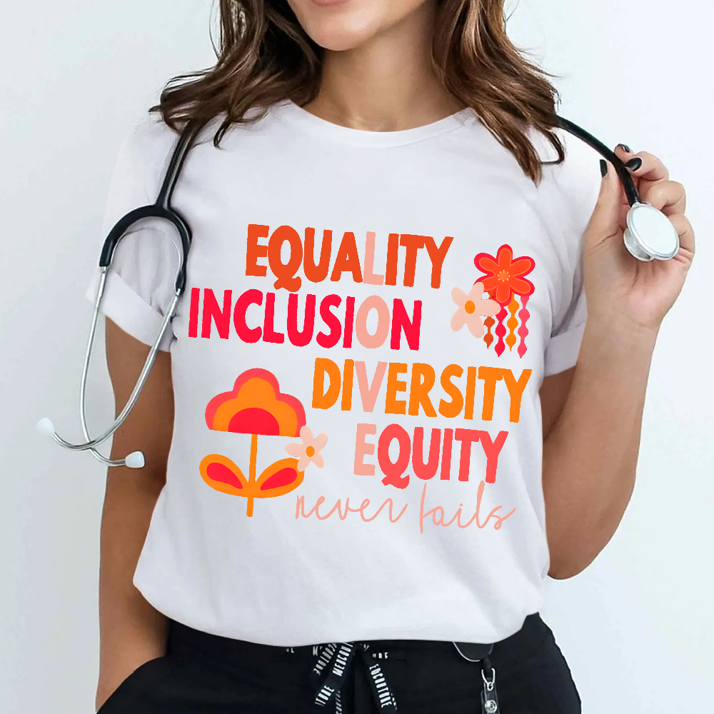 Equality Inclusion Diversity Equity Cotton Nurse T-shirt