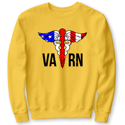 VA RN Nurse Symbol Flag Cotton Pullover Sweatshirt