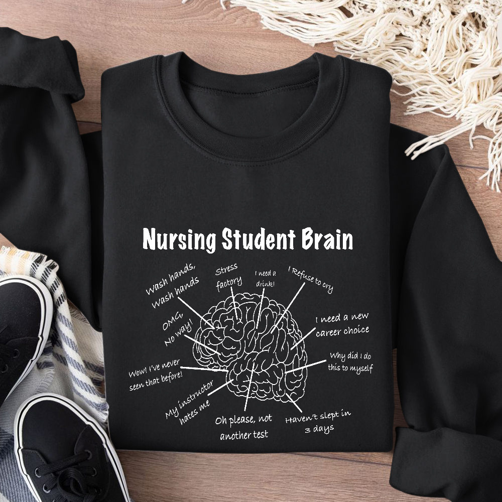 Nursing Student Brain Cotton Pullover Sweatshirt