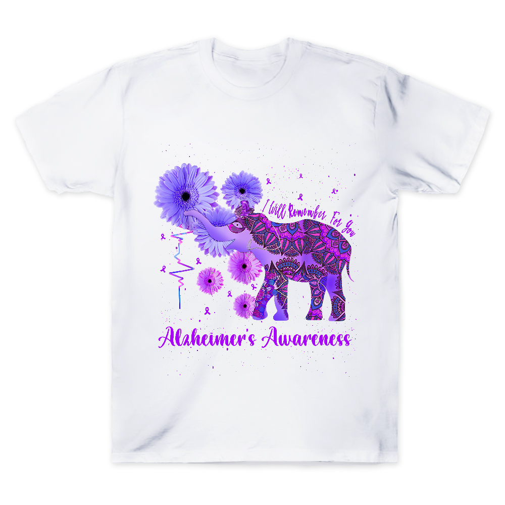 Alzheimer's Awareness Remember For You Ethnic Elephant Cotton Doctor T-shirt