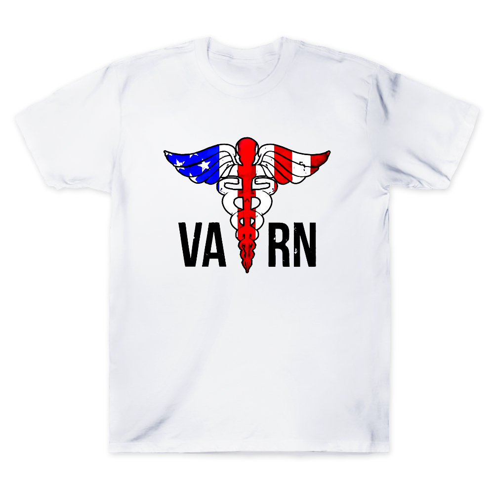 VA RN Nurse Symbol Flag Cotton Doctor T-shirt