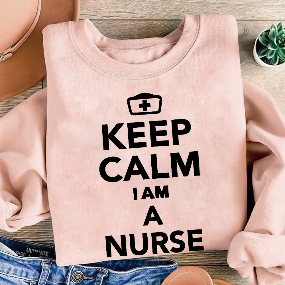 Keep Calm I‘m A Nurse Cotton Pullover Sweatshirt