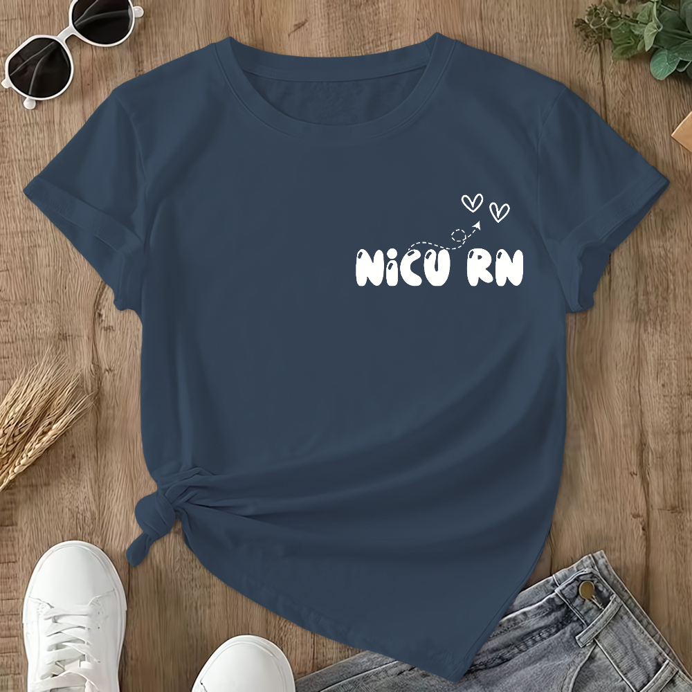Nicu Nurse Sayings Double-Sided Cotton Printed T-Shirt