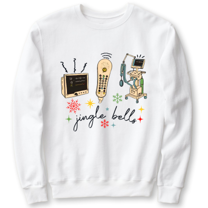 Jingle Bells ICU Nurse Xmas Cotton Pullover Sweatshirt
