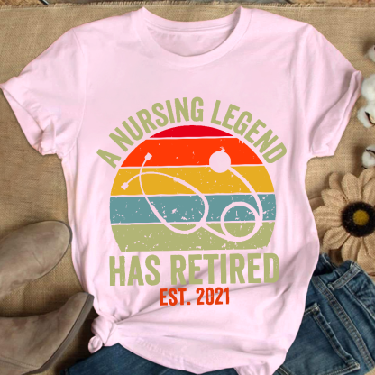 Personalized A Nursing Legend Has Retired Cotton Nurse T-shirt