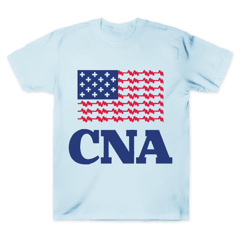 CNA USA Flag July 4th Cotton Doctor T-shirt