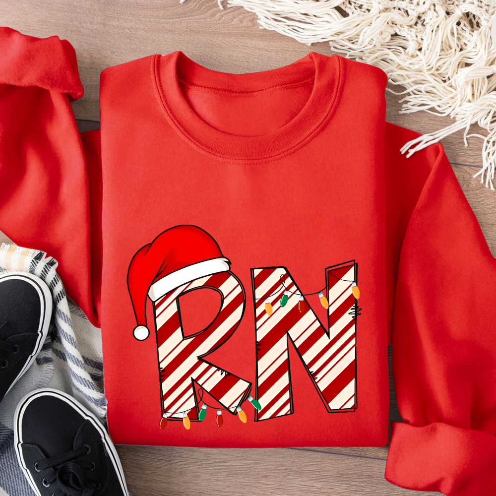 RN Registered Nurse Christmas Cotton Pullover Sweatshirt