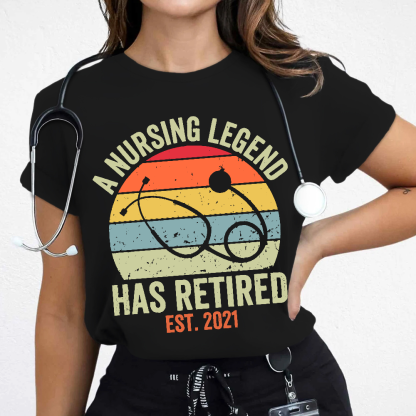 Personalized A Nursing Legend Has Retired Cotton Nurse T-shirt