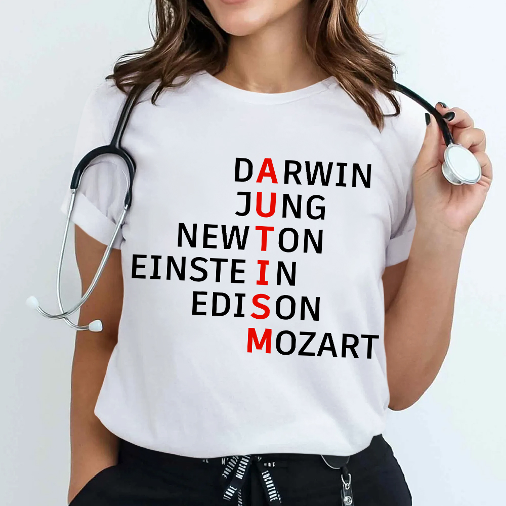 Autism Awareness Flag Cotton Nurse T-shirt