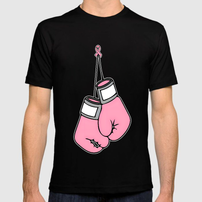 Pink Boxing Gloves Breast Cancer Fight Cotton Doctor T-shirt