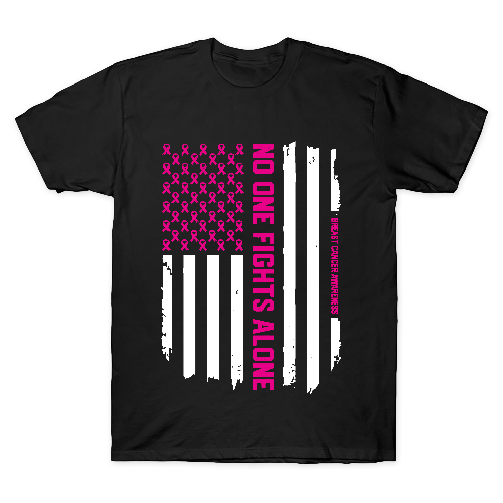Patriotic American Flag Breast Cancer Awareness Cotton Doctor T-shirt