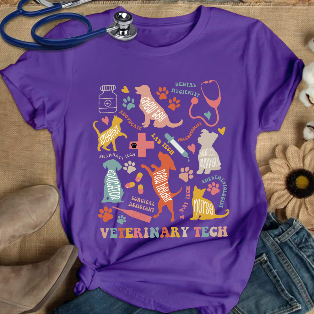 Eterinary Technician Cotton Nurse T-shirt