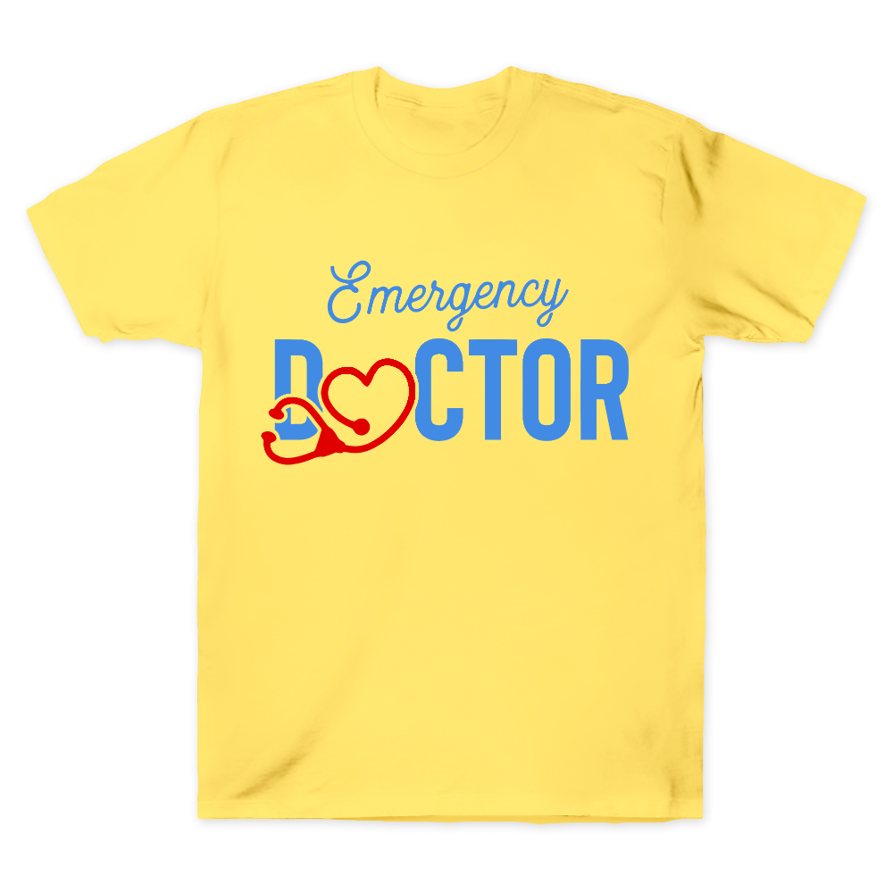 Emergency Doctor Stethoscope Heartbeat First Aid Cotton Doctor T-shirt