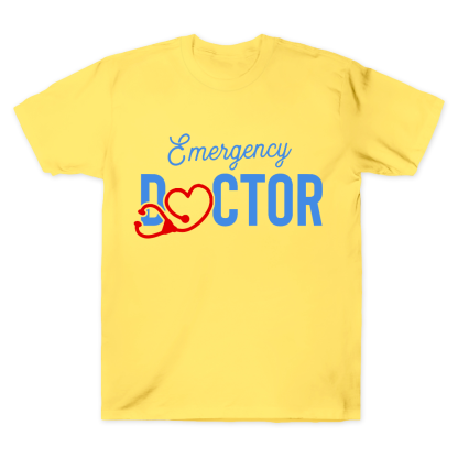 Emergency Doctor Stethoscope Heartbeat First Aid Cotton Doctor T-shirt