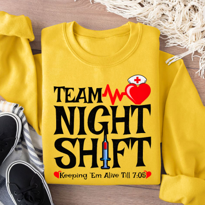 Team Night Shift Cotton Pullover Sweatshirt