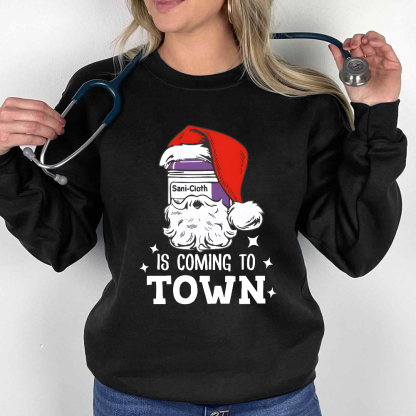 Funny Santa Nurse Medical Assistant Christmas Cotton Pullover Sweatshirt