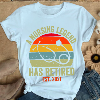 Personalized A Nursing Legend Has Retired Cotton Nurse T-shirt