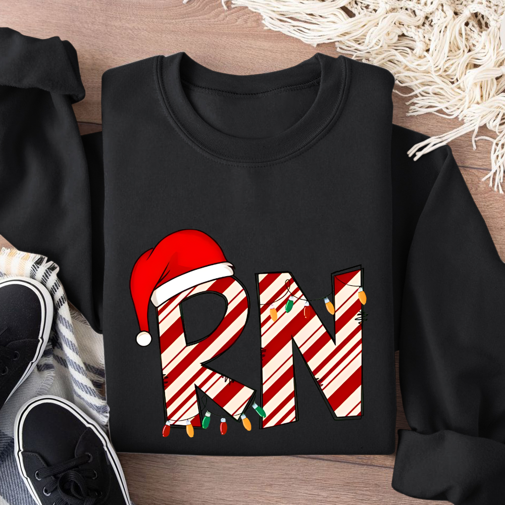 RN Registered Nurse Christmas Cotton Pullover Sweatshirt