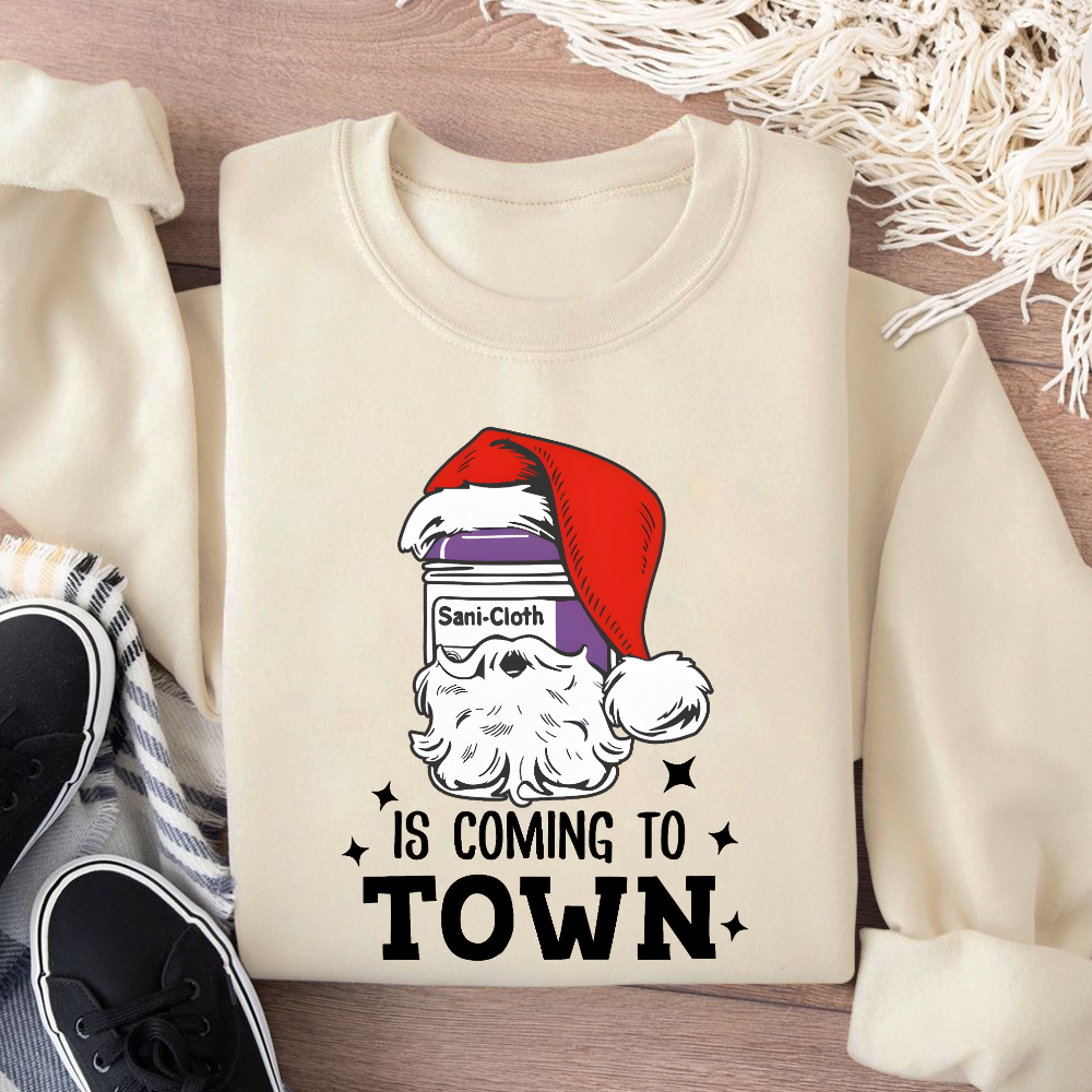 Funny Santa Nurse Medical Assistant Christmas Cotton Pullover Sweatshirt