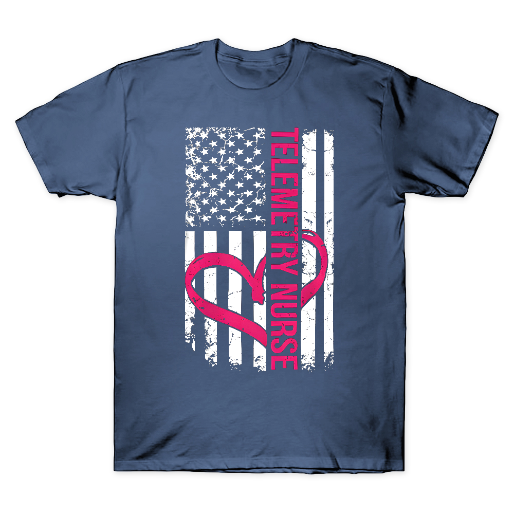Telemetry Nurse Flag Cotton Doctor T-shirt