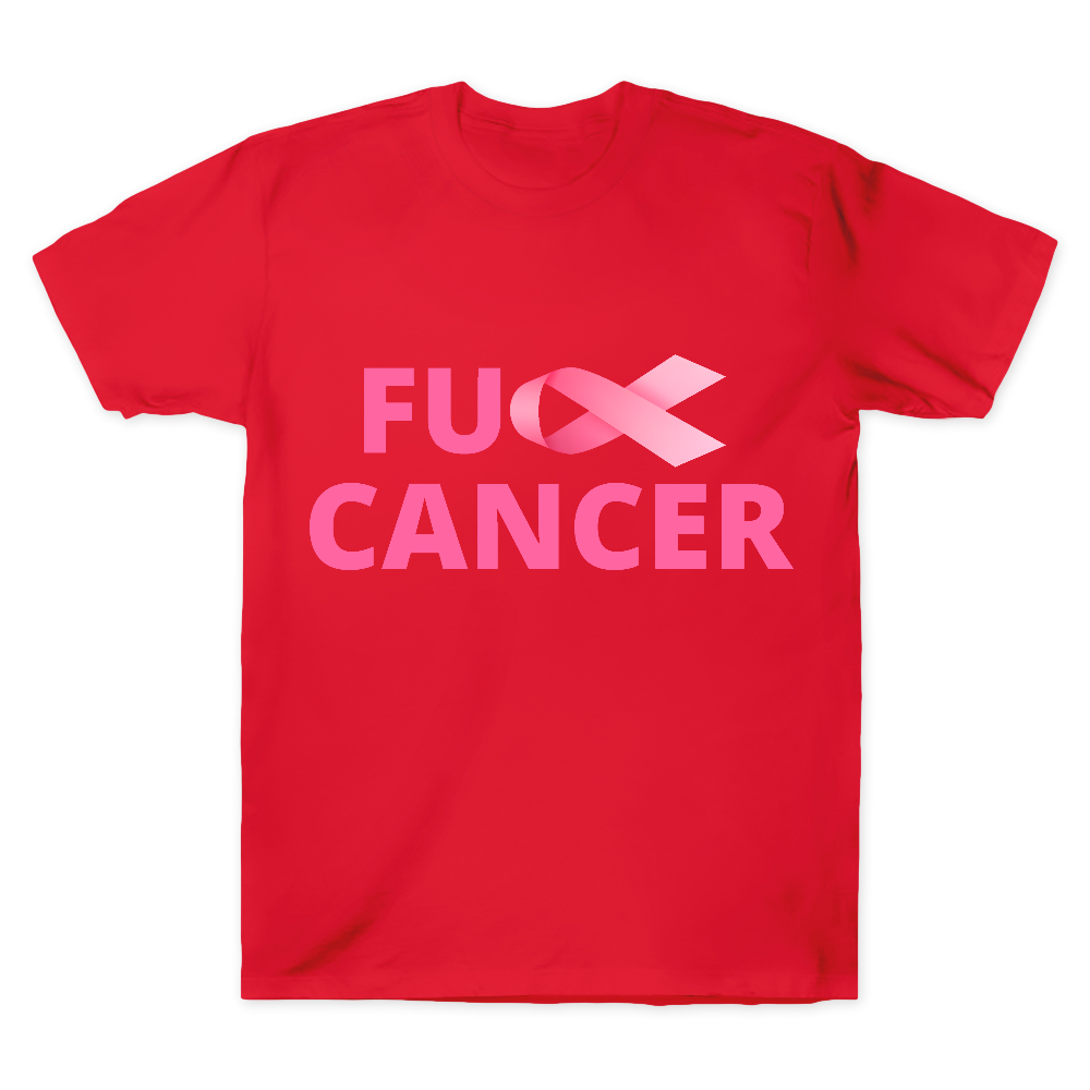 Fuck Cancer Breast Cancer Support With Pink Ribbon Cotton Doctor T-shirt
