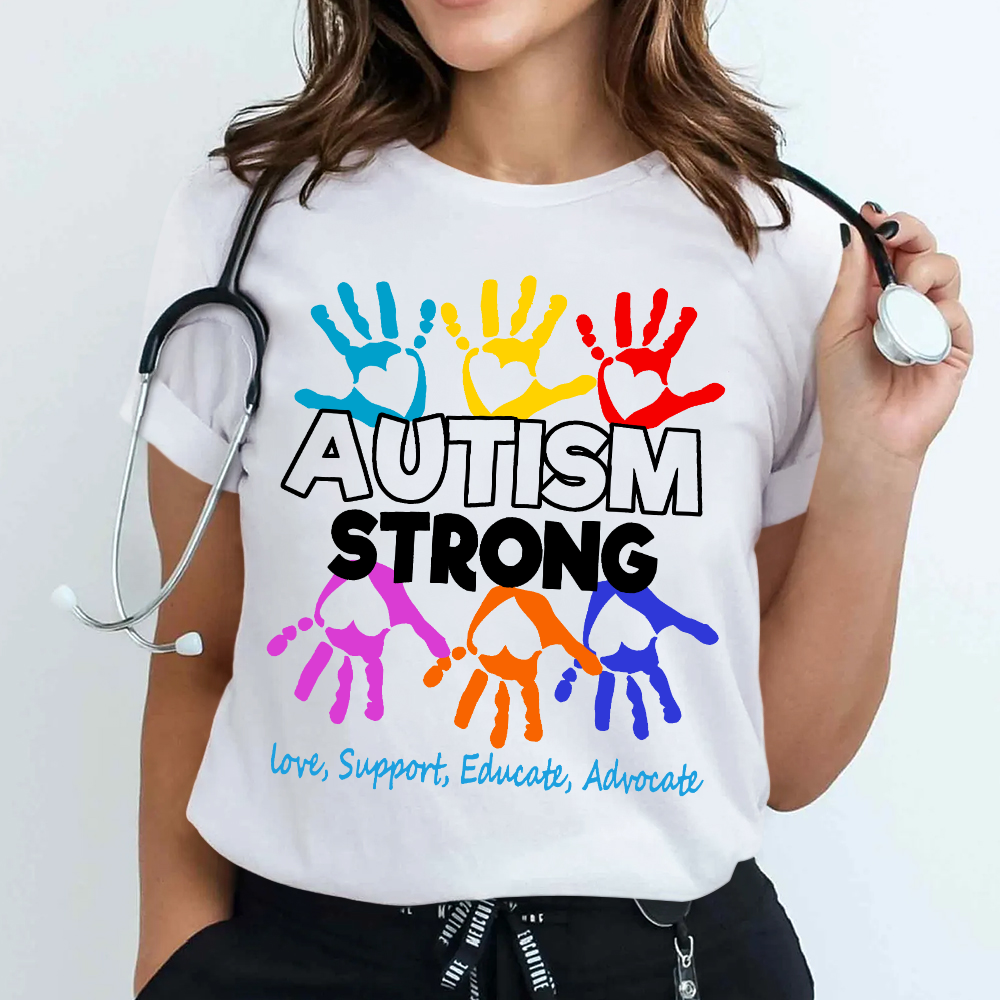 Autism Strong Cotton Nurse T-shirt