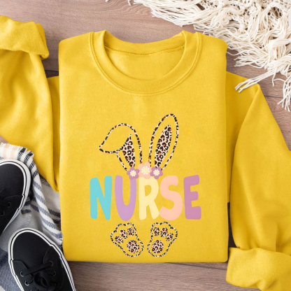 Easter Bunny Cotton Pullover Sweatshirt