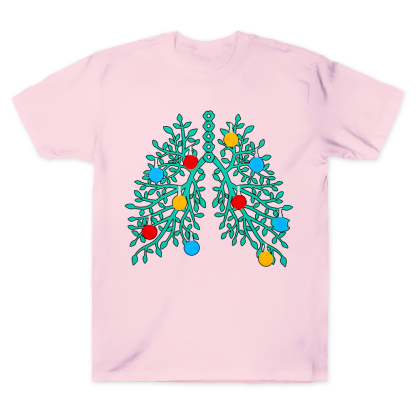 Lungs With Christmas Lights Respiratory Therapist Xmas Cotton Doctor T-shirt