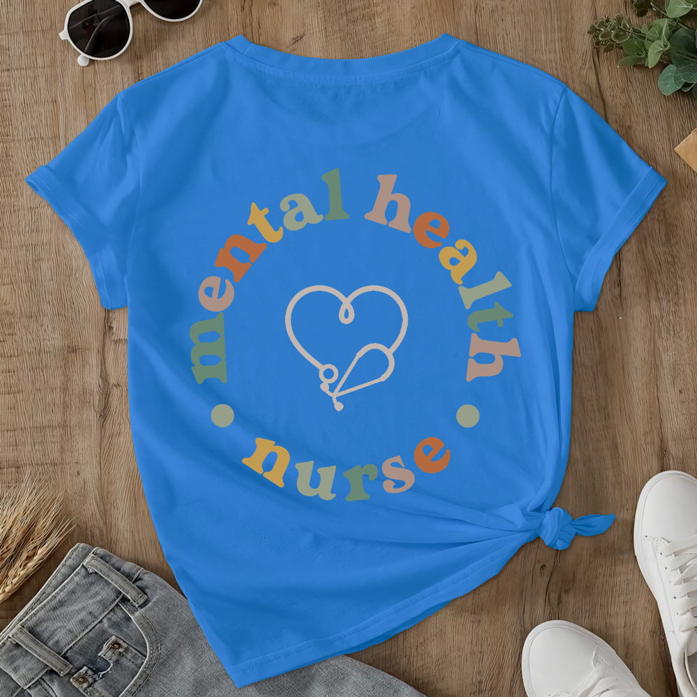 Mental Health Nurse Double-Sided Cotton Printed T-Shirt